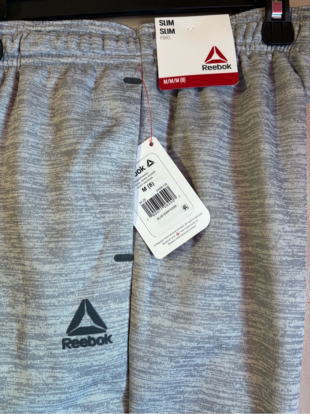 Reebok Kids Light Gray Heather Jogger Sweatpants - Picture 2 of 2
